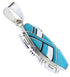 Sterling Silver Pendant Turquoise Jet Inlay Jewelry JW66192